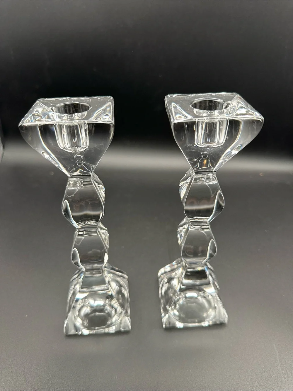 Lenox Ovations Crystal Candlestick Holders – Set of 2, Made in Germany, 7.5